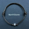 pulseras-northstone-hombre-hilo-marron-metalizado-bola-plata-new